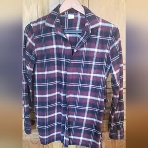 Boys Gap Plaid Flannel - Maroon and White
